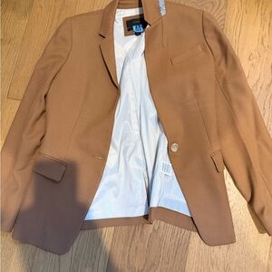 JCrew Regent Tan Blazer with Striped Lining
